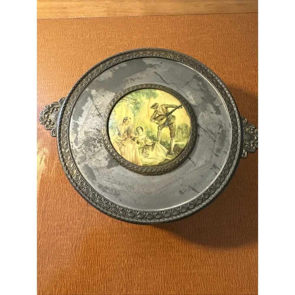 Antique Brass PNCW Triple Divided covered Trinket/Candy Dish‎